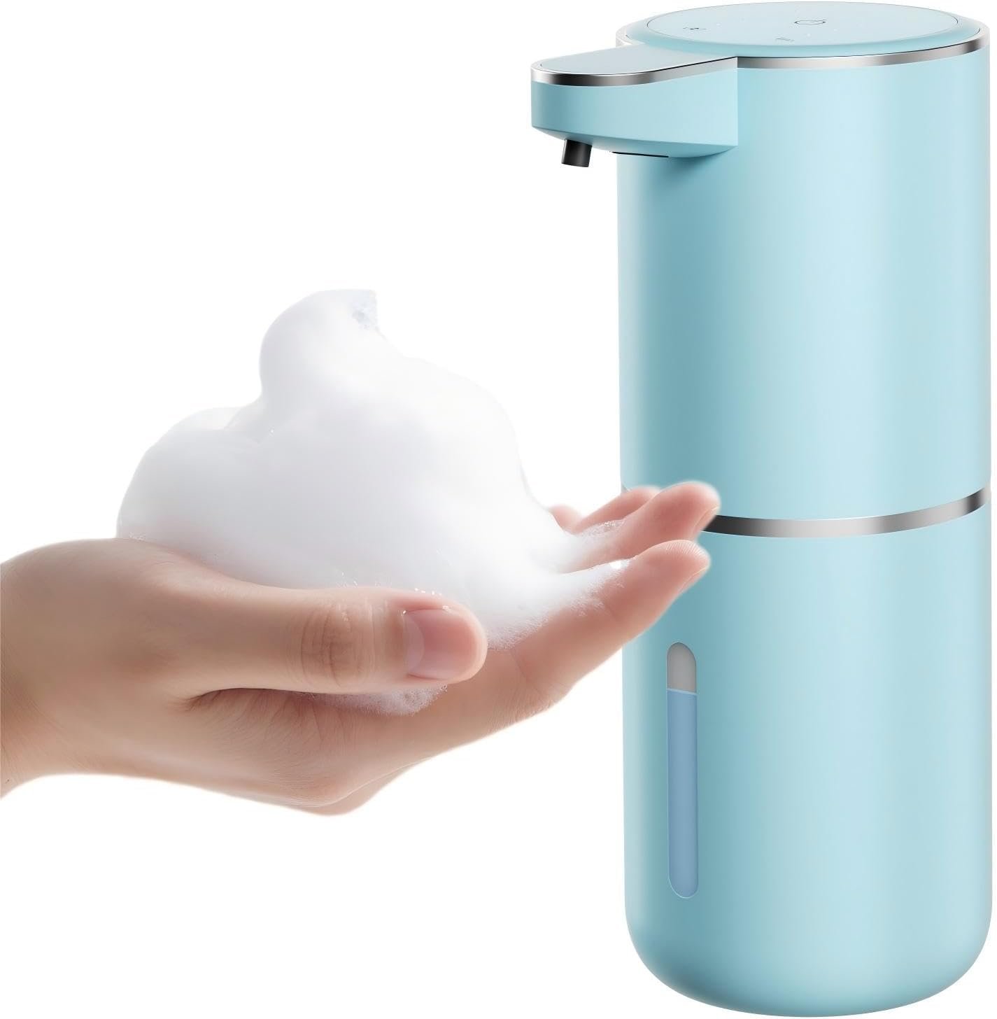 P11 Seafoam Green Automatic Foaming Soap Dispenser, Touchless Sensor for Aesthetic Bathroom Decor, 4-Level Adjustable, USB-C Rechargeable 380ml, Wall Mounted or Countertop for Kitchen and Bathroom