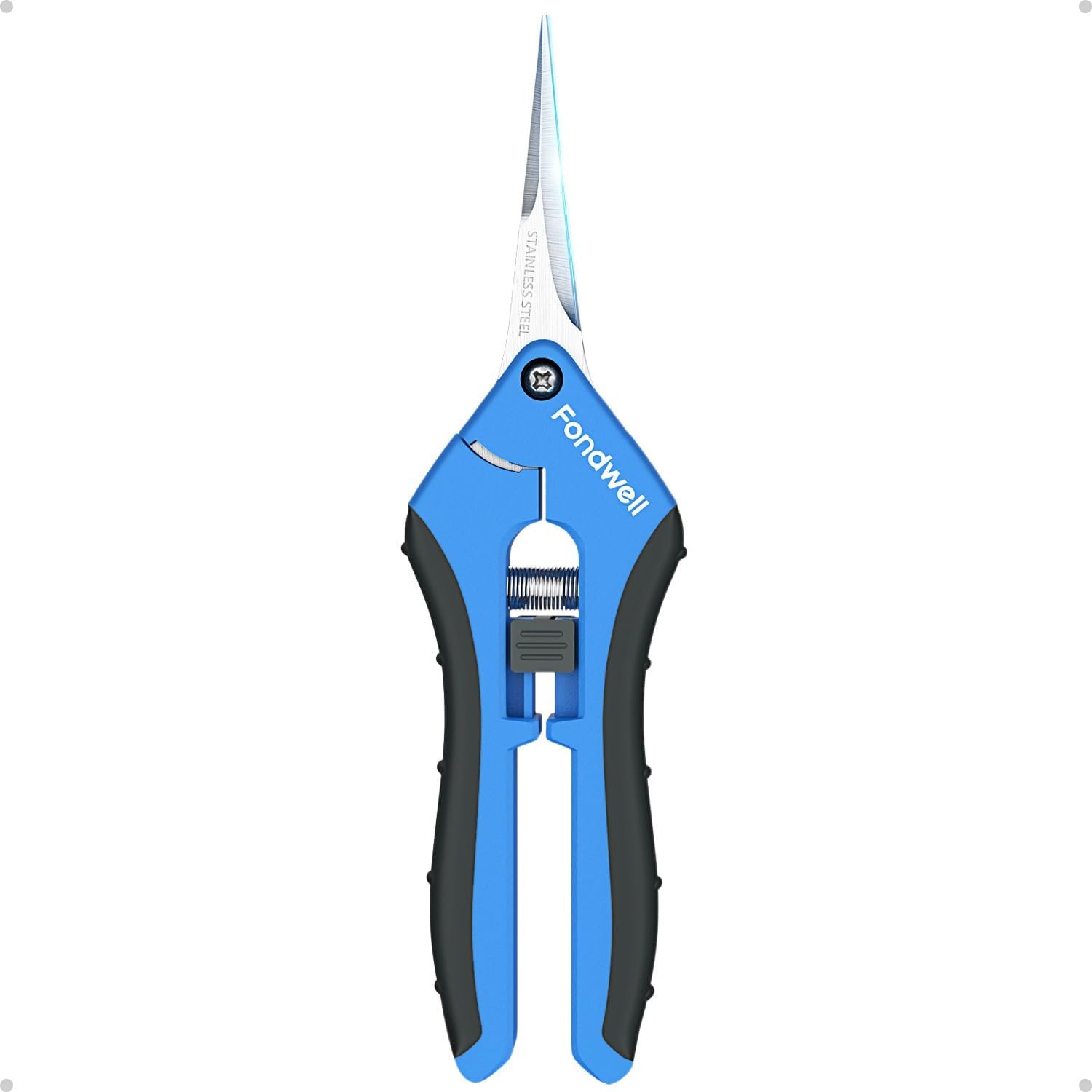 Fondwell 6.5″ Gardening Shears Pruning Snips: Plant Trimming Scissors with Straight Blades – Pruning Scissors for Precise Cuts