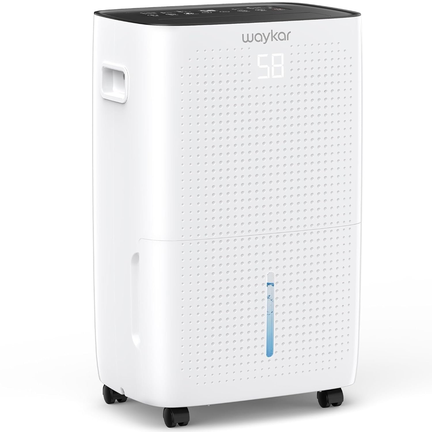 Waykar 150 Pint 7,000 Sq.Ft Dehumidifier for Basement & Home, Large Room, Smart Compressor Dehumidifier with Drain Hose & Tank for Commercial, 30%-80% Humidity Control, 90° Auto Swing, Auto Defrost