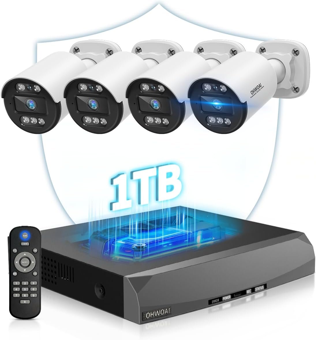 Two-Way Audio PoE Security Camera System Outdoor, 5MP Wired Cameras with 4K 8CH NVR Systems, Home Surveillance Video DVR Kits