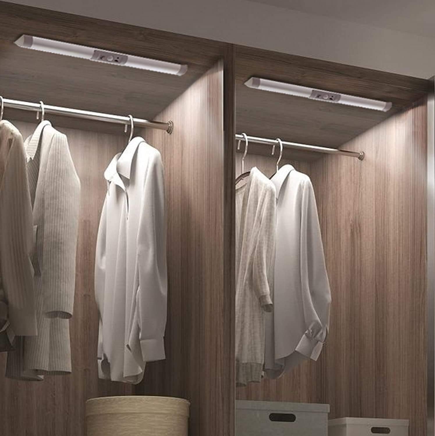 Joyzy 2 Pack Motion Sensor Closet Lighting with Eye Protection Design Automatic Closet Lights Battery Operated Pantry Light Wireless Lightings, LED Rechargeable Counter Lighting for Wardrobe