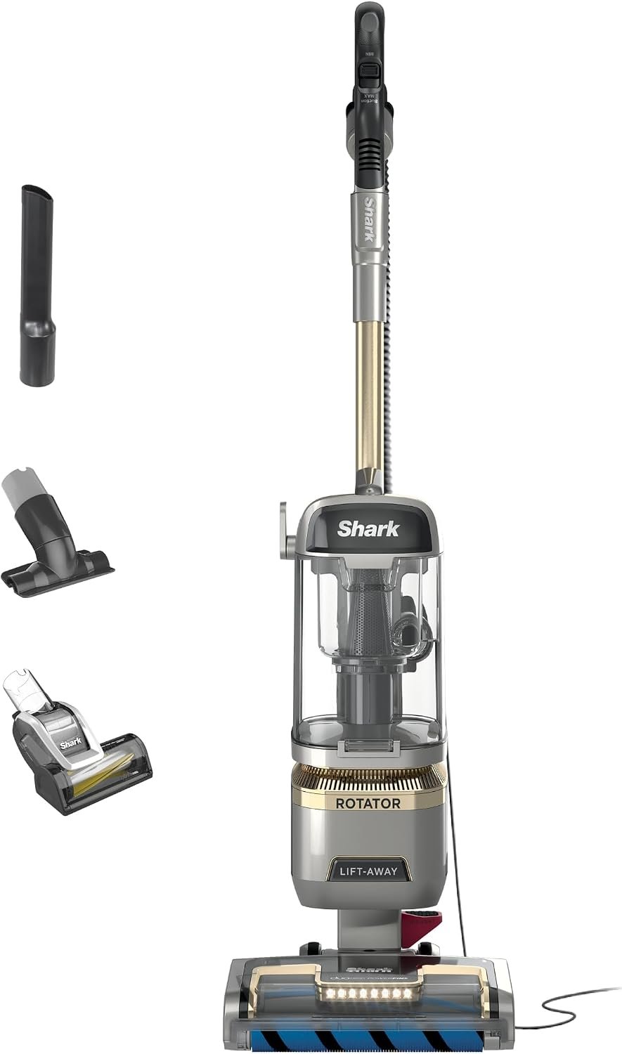 Shark | Upright Vacuum Cleaner for Home | Rotator Lift-Away | No Hair Wrap | HEPA Filter | Lightweight Bagless Vacuum for Pet Hair | LED Headlights For Carpets & Hardwood Floors | Silver | LA502