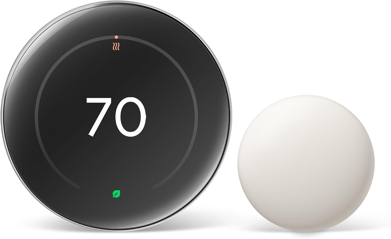 Google Nest Learning Thermostat (4th gen) + Nest Temperature Sensor (2nd gen) – Silver