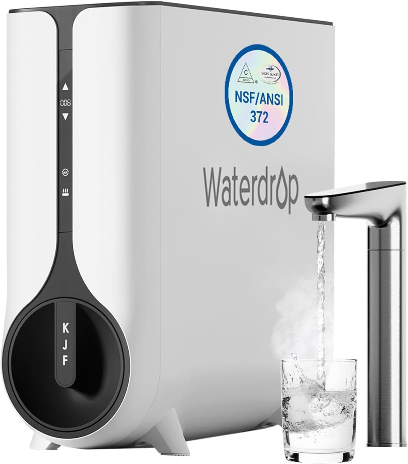 Waterdrop KJ600 Reverse Osmosis System, Instant Hot Water Dispenser, 600 GPD, Reduce PFAS, Tankless, 2:1 Pure to Drain, Under Sink, TDS Reduction, Smart Faucet, Hot and Cold Water Dispenser Faucet