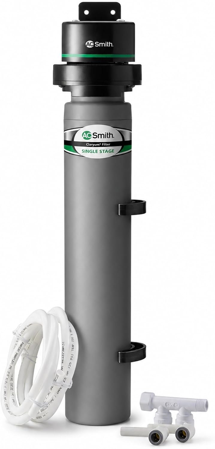 AO Smith Water Filter for Sink Faucet – Advanced Direct Connect Under Sink Water Filter System – Claryum Filtration Reduces 99% of 78 Harmful Contaminants – AO-MF-ADV