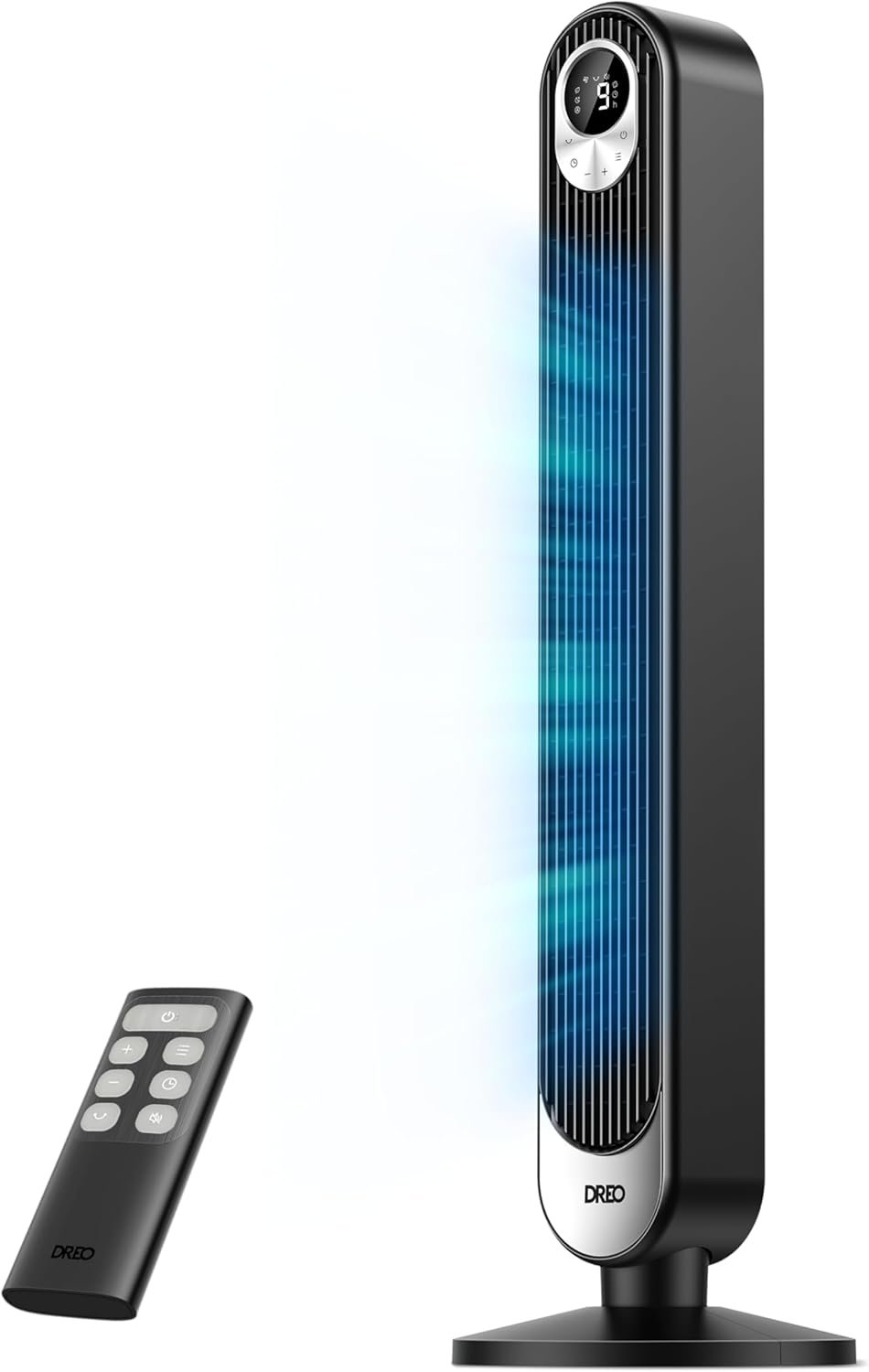 DREO Tower Fan for Bedroom, 28 ft/s, 20dB Quiet Fans that Blow Cold Air, 9 Speeds, 4 Modes, 12H Timer, Oscillating Cooling Standing Floor Fan Powerful for Indoor Home Office Room, LED Display, 42 inch