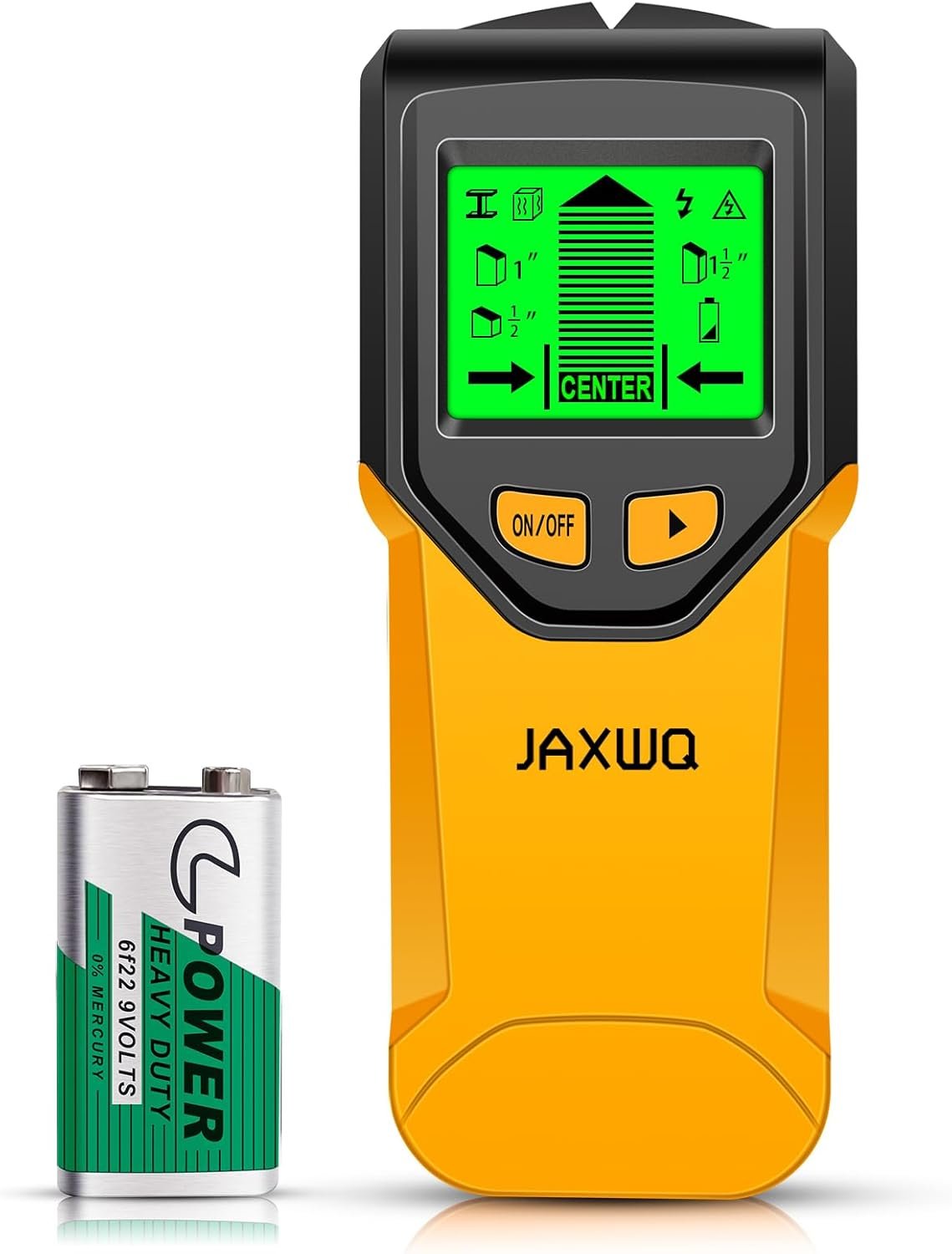 Stud Finder Wall Scanner – 5 in 1 Stud Finder Tool w/Smart Chip and HD LCD Display, Stud Detector Beam Finders for the Center and Edge of Wood AC Wire Metal Studs Joist Pipe (Yellow Feathers)