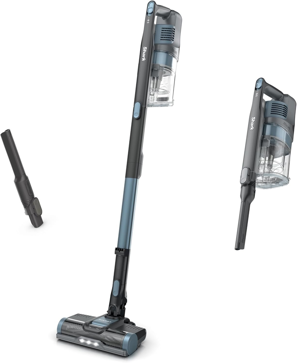 Shark Pet Cordless Stick Vacuum | XL Dust Cup, LED Headlights, Removable Handheld Vac, Crevice Tool | Portable Vacuum for Pet Hair | Carpet & Hard Floors | 40-Min Runtime | Ice Blue | IX141AMZ