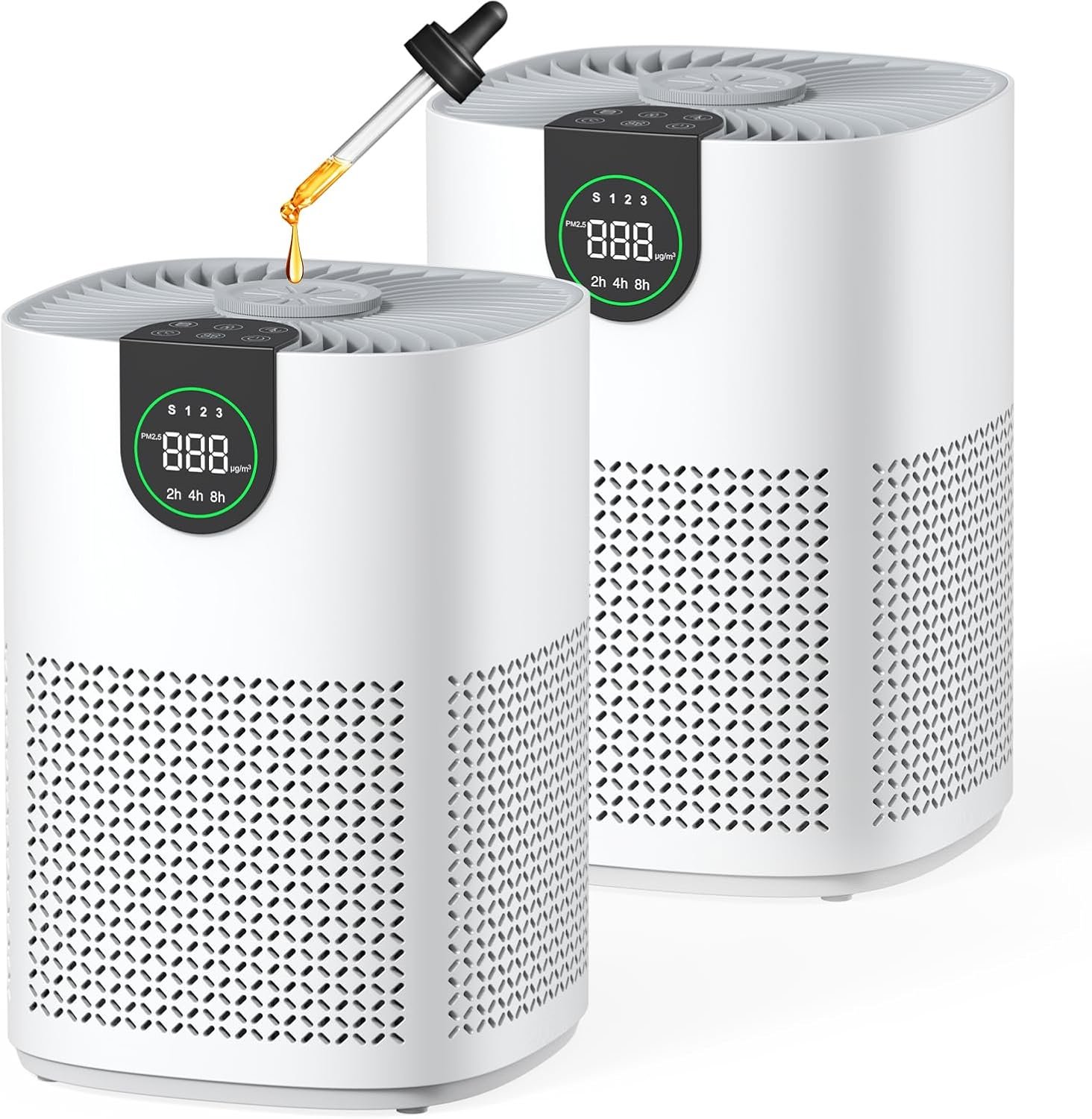 VEWIOR 2 Pack Air Purifiers for Home, Air Purifiers for Bedroom Large Room up to 1200 sq.ft with H13 HEPA Washable Filter, Aromatherapy, PM2.5 Display, Sleep Mode, Auto Mode for Dust, Smoke, Pets Hair