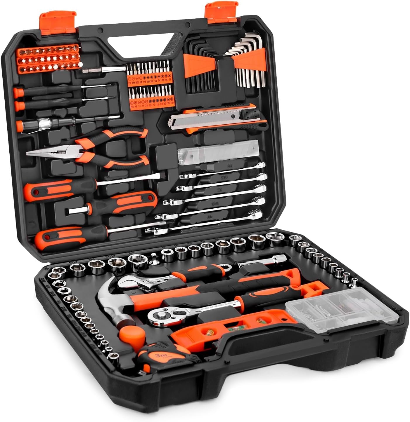 248-Piece Tool Set – General Household Hand Tool Kit with Plastic Toolbox Storage Case for Men, Home Repair, DIY Projects