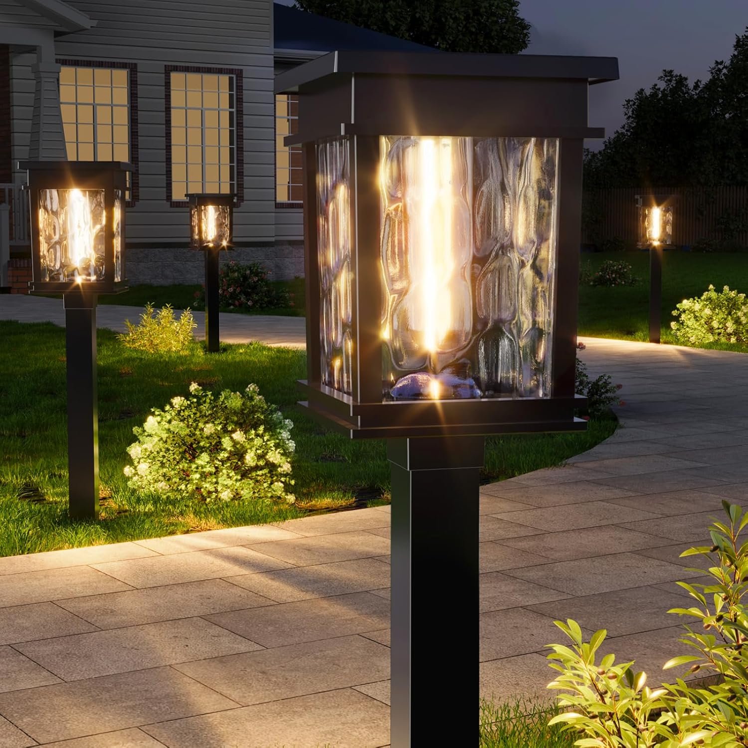 XMCOSY+ Solar Pathway Lights Outdoor, Adjustable Warm & Cool White, 50 Lumens Bright Garden Lights, 6 Pack IP65 Waterproof Landscape Lighting, Outside Lights for Front Yard Lawn Walkway Driveway Patio
