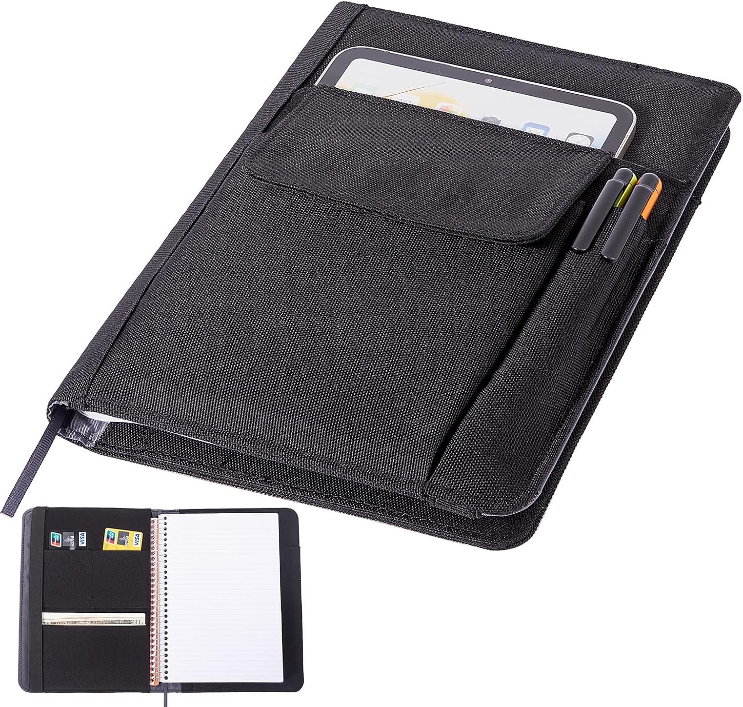 Journal Notebook Cover for Work, Journaling Notebooks Protector – Portfolio Organizer Compatible with Rocketbook Fusion, with Pen loop, Business Card Holder, File Pocket for accessories