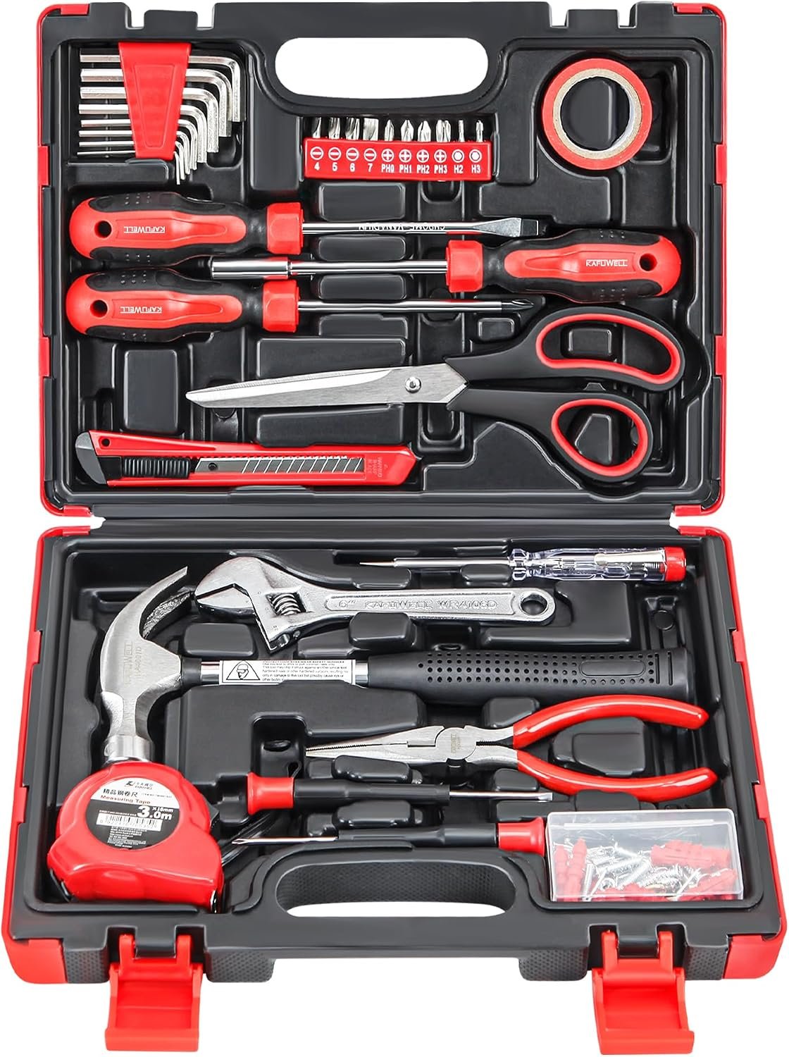 32 Piece Home Repair Tool Kit, General Household and DIY Basic Tool Kit with Wrenches, Screwdrivers, and Toolbox for Home, Garage, Office