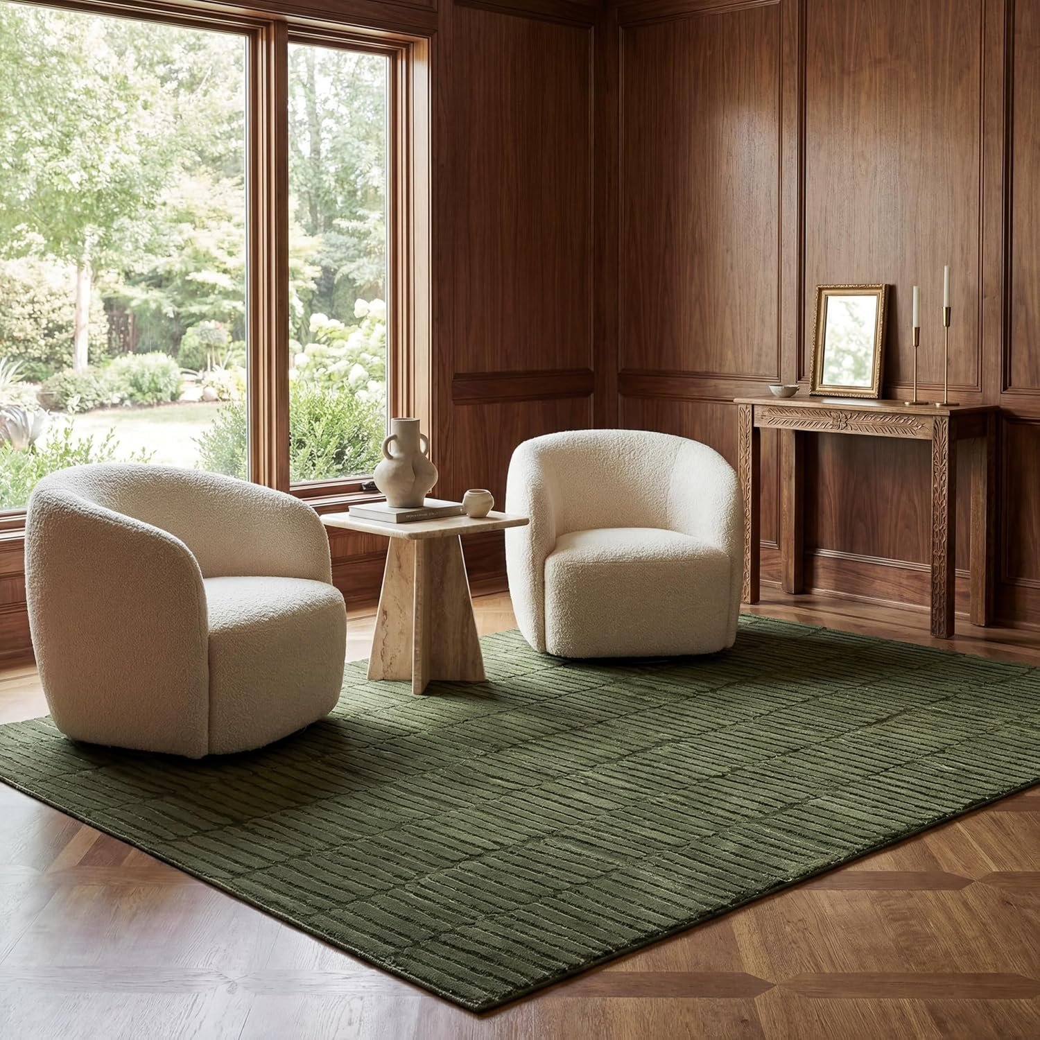 nuLOOM Kailani Green, 6’7″ x 9′, Geometric, Soft and Cozy, High Traffic, Stain Resistant, Easy Clean, Durable Washable Area Rug for Bedroom, Living Room, Dining Space, Den, Foyer, Entryway