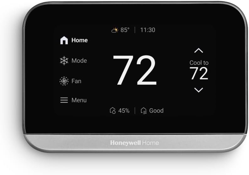 Honeywell Home X7S Smart Programmable Wi-Fi Thermostat with Humidity Monitoring, 4.3″ Customizable Touchscreen Display, Sensor Feature, Energy Star – Works w/Alexa, Matter, Apple, Google