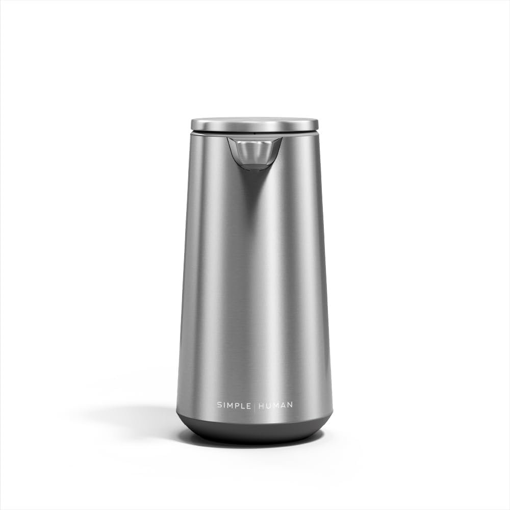 simplehuman Sensor Pump Foam, 10 oz Automatic Foaming Soap Dispenser for Kitchen and Bathroom, Touchless Motion Sensor, Variable Dispense, Rechargeable, Aerating Foam Pump, Brushed Stainless Steel