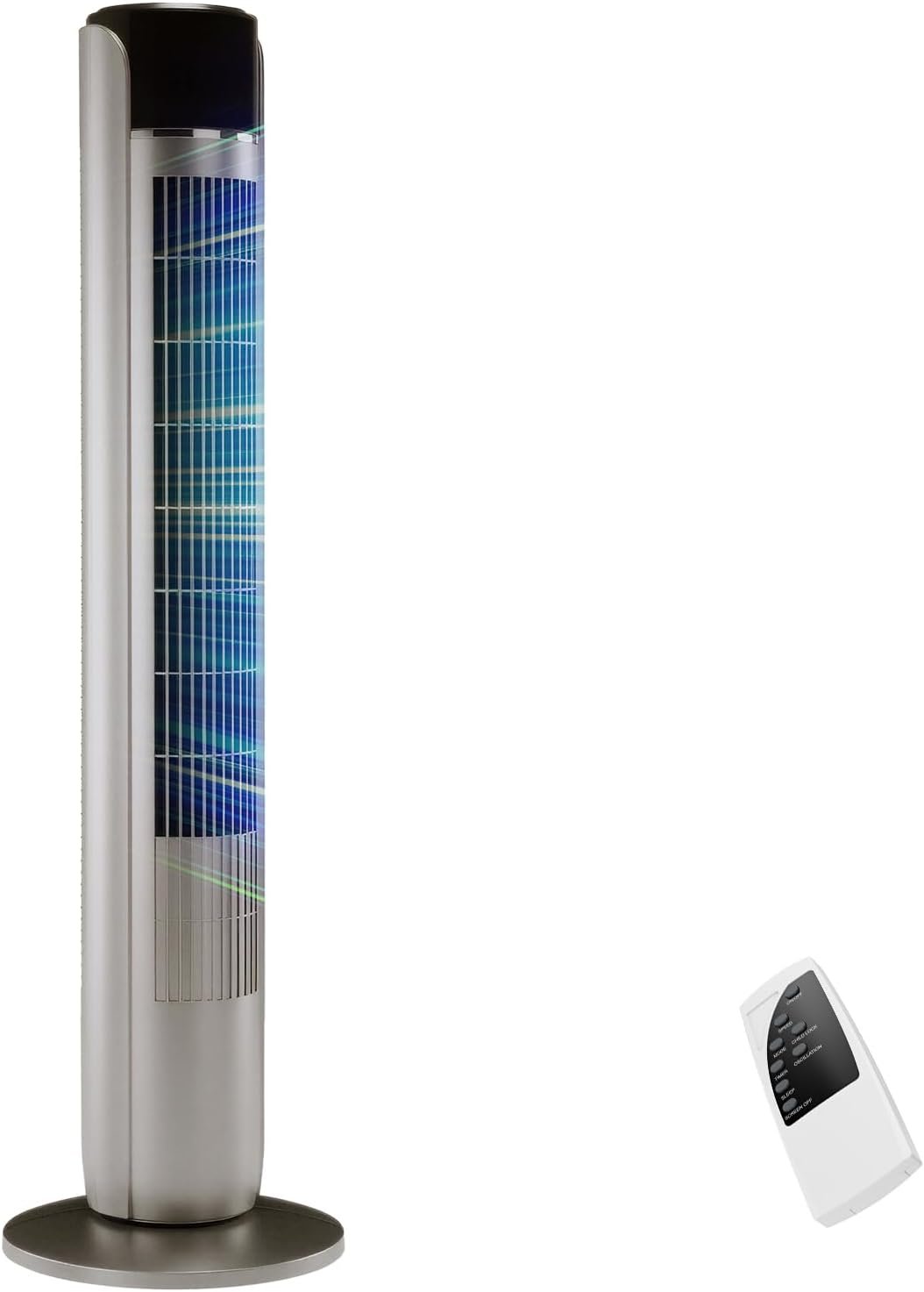 OLIXIS Tower Fan for Bedroom, 60°Oscillating Fan with Remote, 25ft Far, 28dB Quiet Electric Standing Fan, 12 H Timer, 5 Speeds, 4 Modes, Bladeless Floor fan for Home, Office, Indoor, 36 Inch