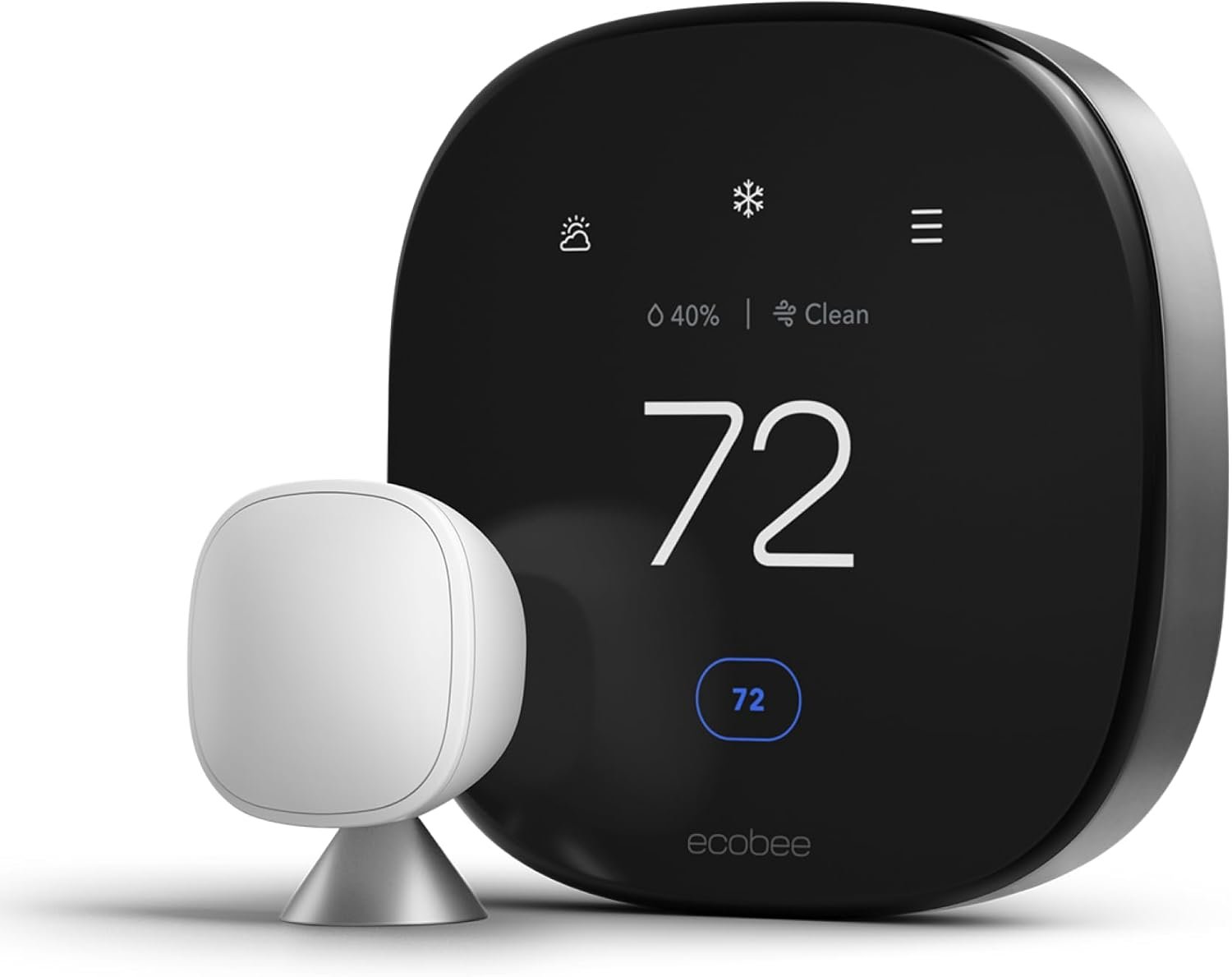 ecobee Smart Thermostat Premium with Smart Sensor and Air Quality Monitor – Programmable Wifi Thermostat – Works with Siri, Alexa, Google Assistant, Black
