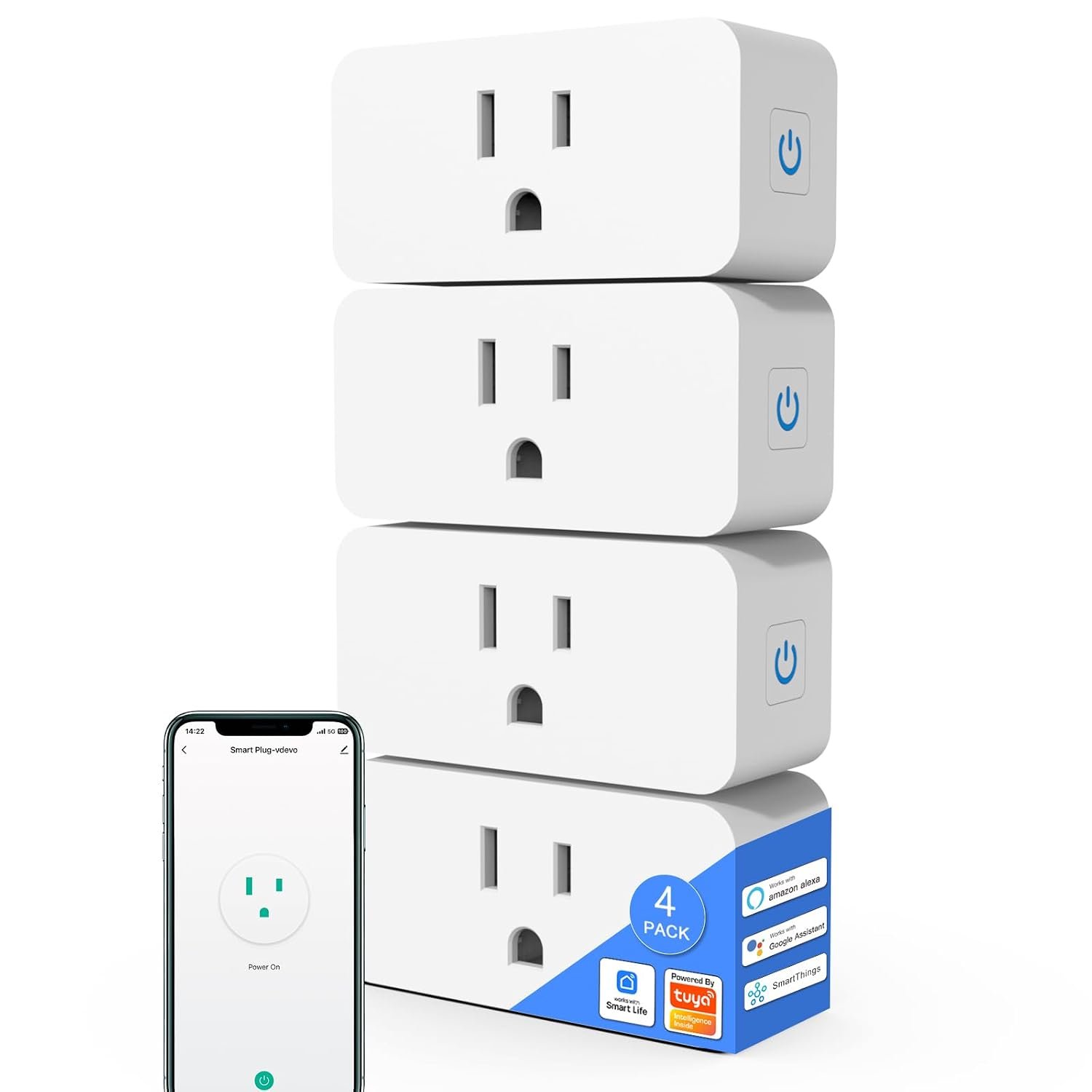 Plug,Support SmartThings, ETL & FCC Certified, 4 Pack