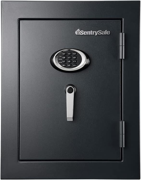 SentrySafe Fireproof and Waterproof XX-Large Black Steel Home Safe, DOJ-Certified with Digital Keypad Lock for Guns or Documents, 3.39 Cubic Feet, 27.8 x 21.7 x 19 Inches, EF3428E