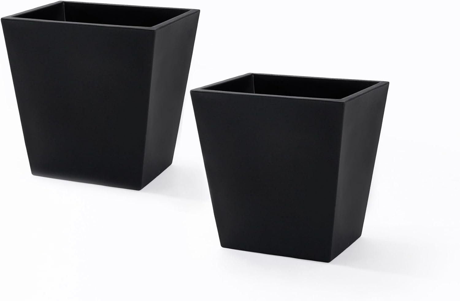 Step2 Tremont 20×24 Planter 2-Pack, Large Resin Planters for Outdoor Plants, Self-Watering, Black