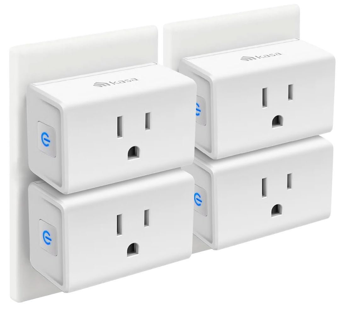 Kasa Smart Plug Mini 15A, Smart Home Wi-Fi Outlet Works with Alexa, Google Home, No Hub Required, UL Certified, 2.4G WiFi Only, 4-Pack(EP10P4) , White