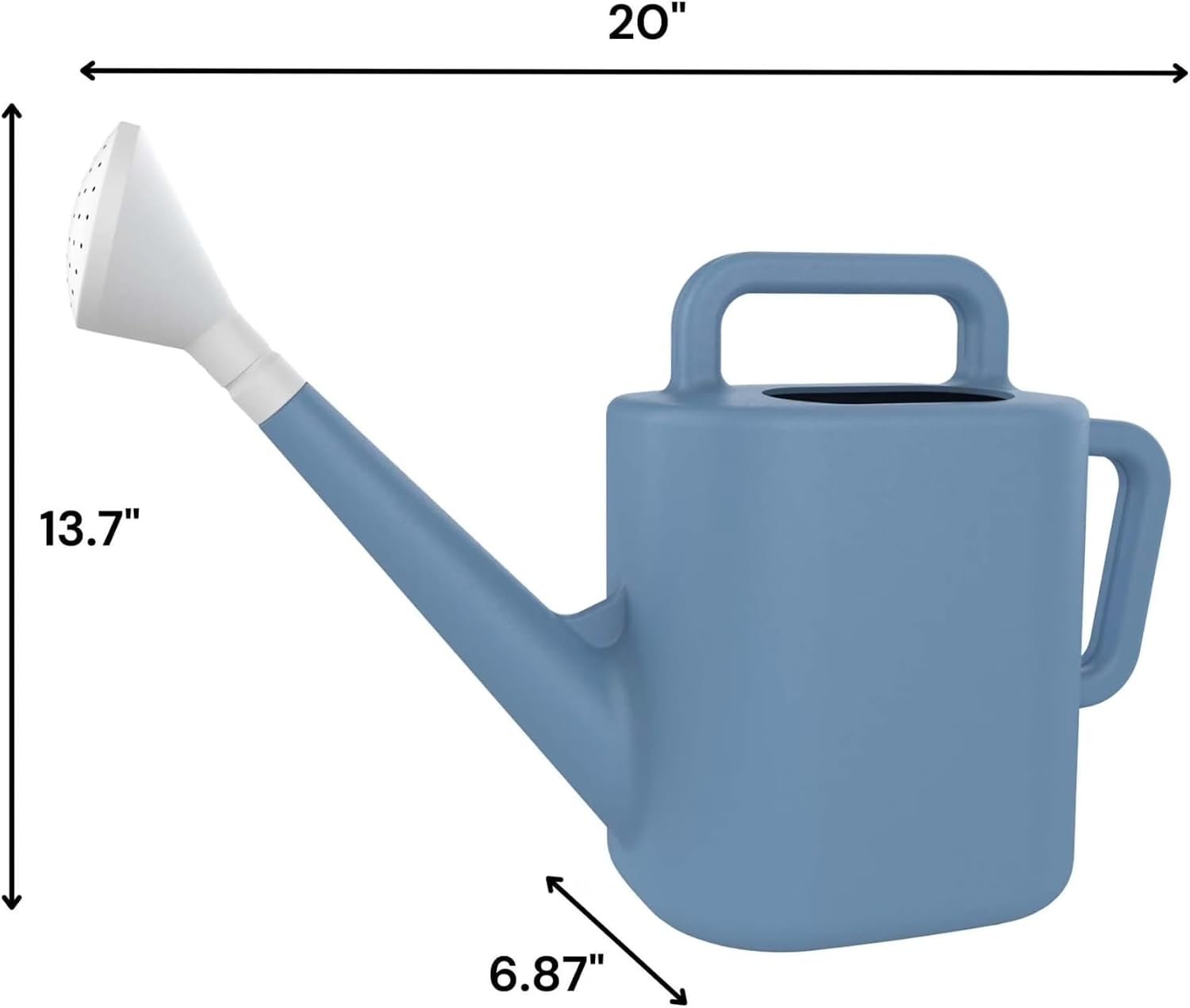 2 Gallon Resin Watering Can, Dual Handles, Large No-Spill Opening, Easy Pour Heavy Duty Garden Can for Indoor Outdoor Plants, Yellow Green Blue(Blue Paradise)