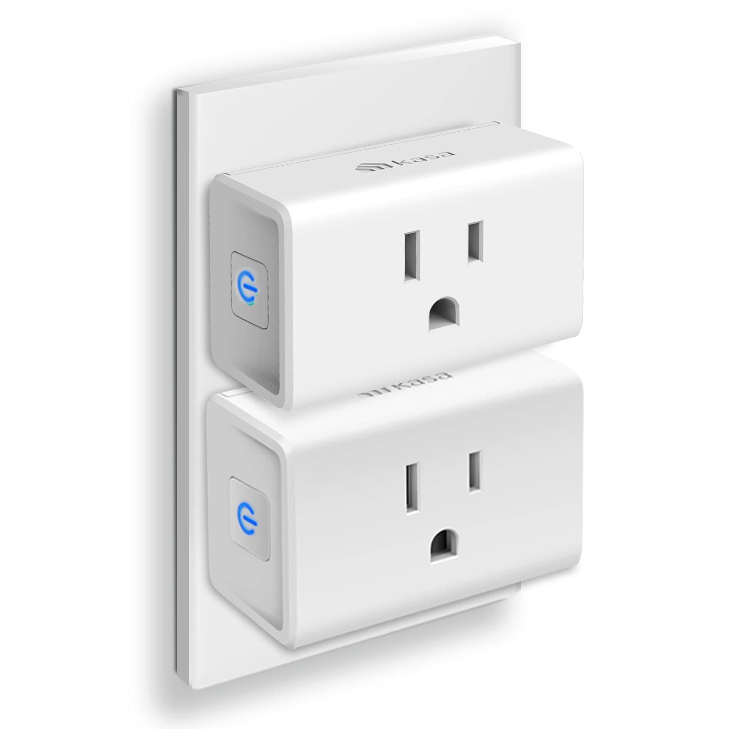 Kasa Smart Plug Ultra Mini 15A, Smart Home Wi-Fi Outlet Works with Alexa, Google Home, No Hub Required, UL Certified, 2.4G WiFi Only, 2 Count (Pack of 1)(EP10P2) , White