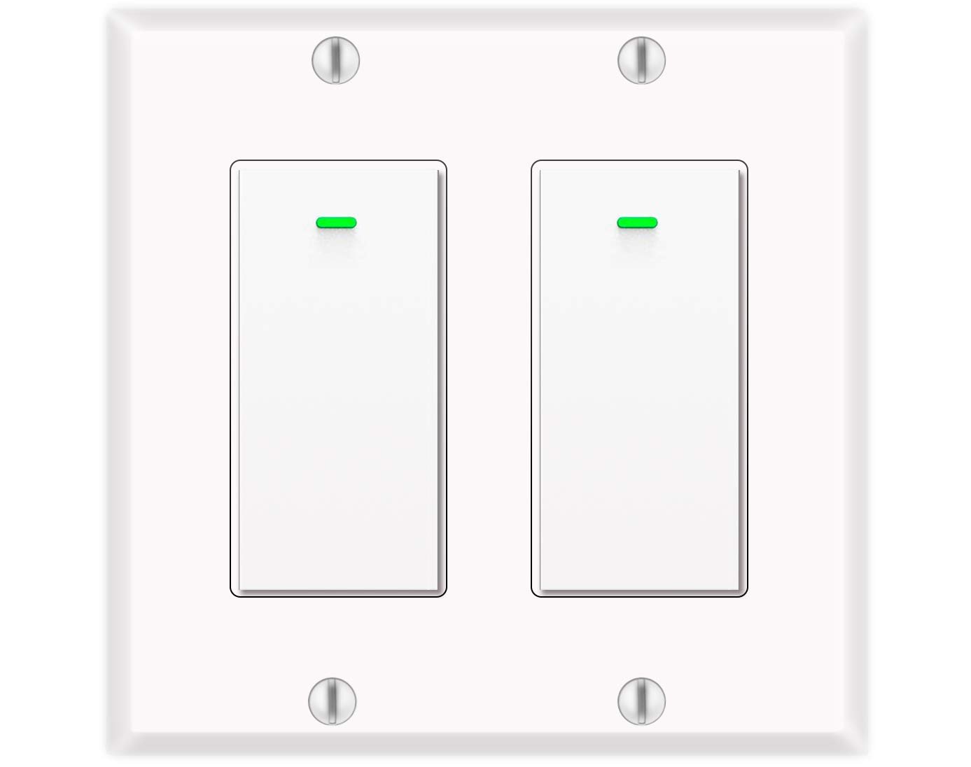 Smart Light Switch, Compatible with Alexa, Google Assistant, IFTTT, WiFi Light, Neutral Wire Required, Schedule Setting APP Remote Control, ETL, No Hub Required (2 Gang Smart Switch)