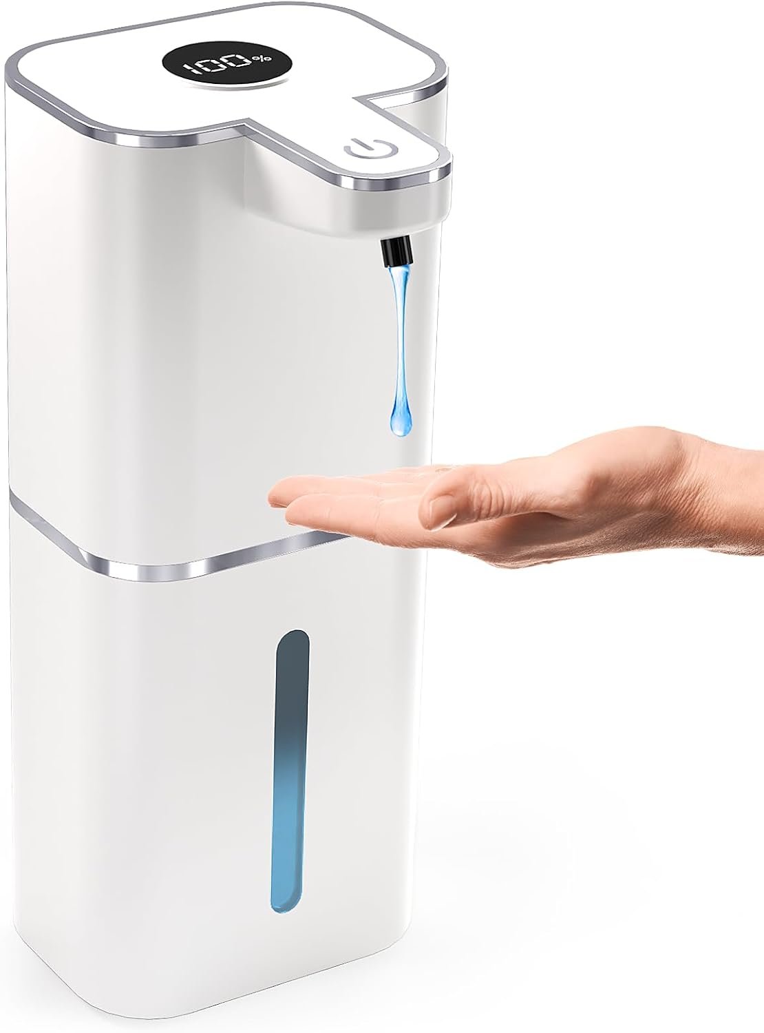 Automatic Soap Dispenser Touchless, 6-Level Adjustable,13.5oz/400ml Rechargeabled Wall Mounted Smart for Bathroom and Kitchen Dish Soap,White