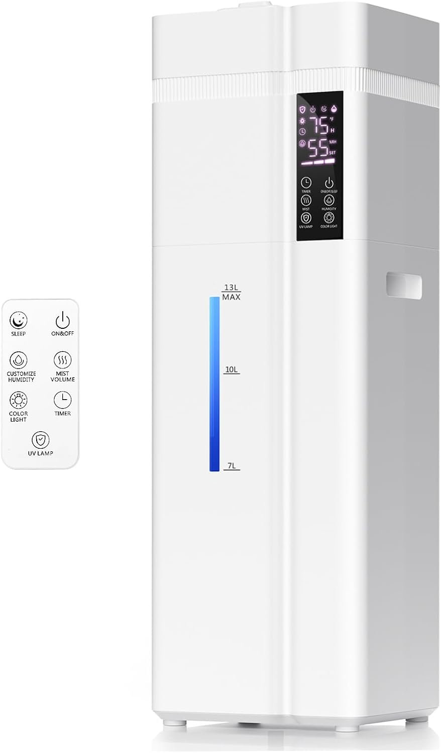 13L/3.43Gal Humidifier Large Room, 800ft² Coverage, 100H Runtime, Auto Humidity Control, Top Fill, Humidifiers for Bedroom, 35dB Quiet, Sleep Mode, Aroma Diffuser, 24H Timer, Auto Shut-off Protection