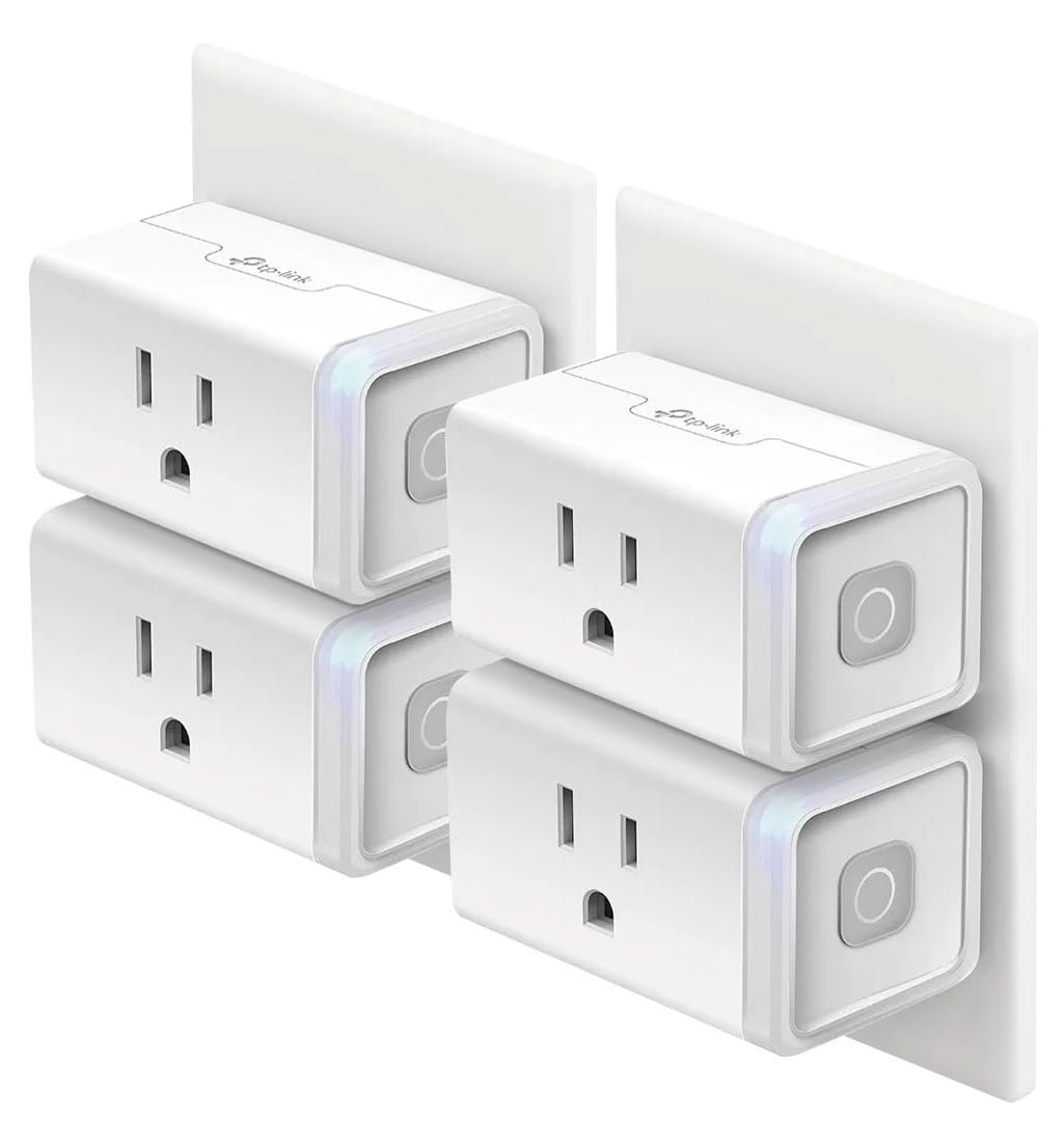 Kasa Smart Plug HS103P4, Smart Home Wi-Fi Outlet Works with Alexa, Echo, Google Home, No Hub Required, 15 Amp, UL Certified, 4-Pack, White