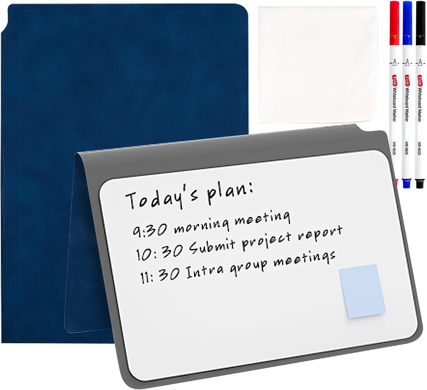A5 Dry Erase Whiteboard, Portable Small Whiteboard Notebook Notepad, Reusable Mini White Boards with Erasable Marker for Office Business Writing Noting Planning Calculating