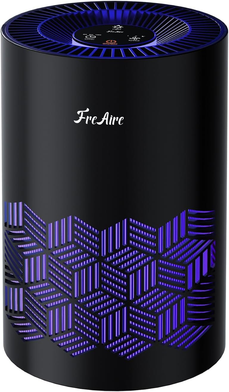 FreAire Air Purifiers for Bedroom Up to 1086 Ft², Air Purifiers for Home with Lights, HEPA Air Purifier Removes Dust Smoke Pollen Dander Smell, for Home/Pets/Bedroom