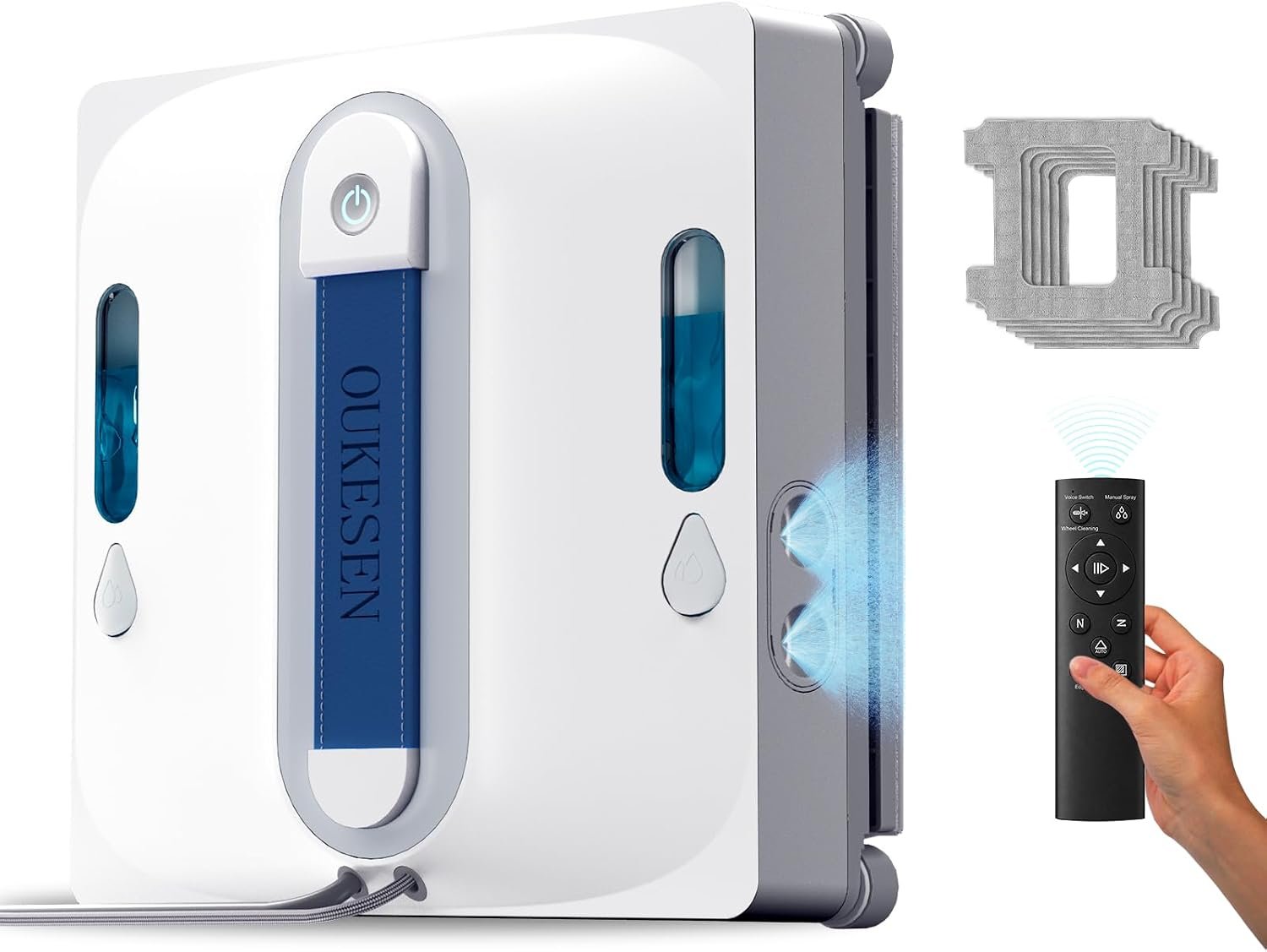 Window Cleaning Robot,9000Pa Sauction & 75N Cleaning Force with 4 Water Spray Support 5 Cleaning Modes & Remote Control,Window Cleaner Robot for Wet Cleaning Frame & Frameless Windows & Tiles