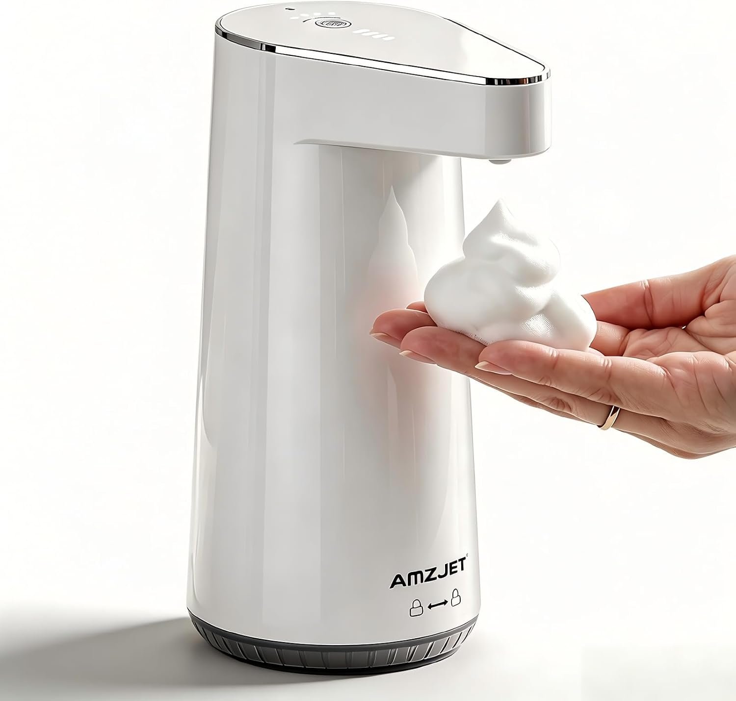 2026 Patent Edition Automatic Soap Dispenser Touchless, 300ml Hand Soap Dispenser with 4 Adjustable Foam Levels, IPX5 Waterproof Rechargeable Foaming Soap Dispenser for Kitchen & Bathroom