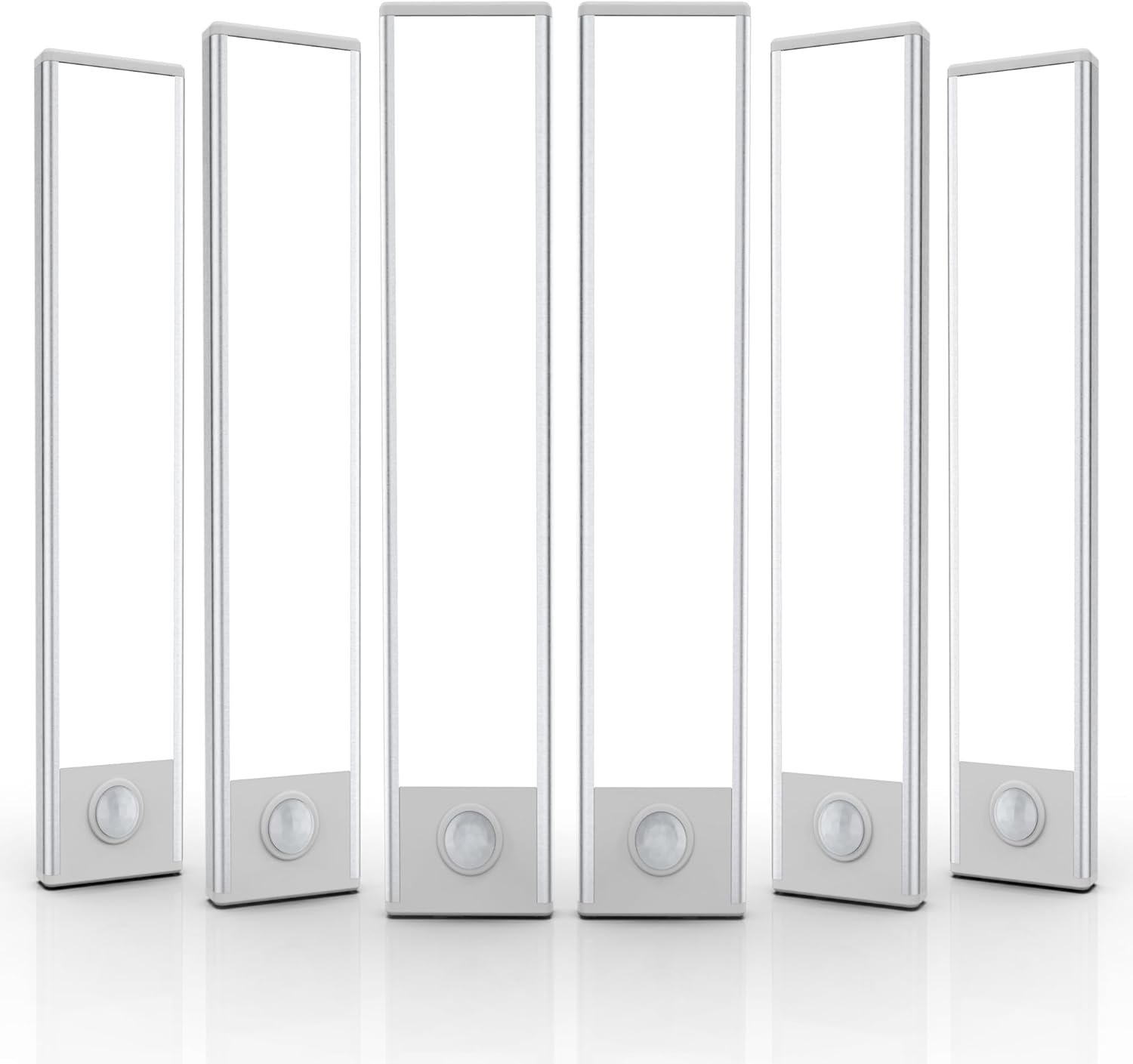 6 Pack Under Cabinet Lighting Wireless, 32 LED Rechargeable Battery Motion Sensor Light Indoor, Stick On Magnetic Closet Lights, Under Counter Lights for Kitchen, Stairs, White 8 in