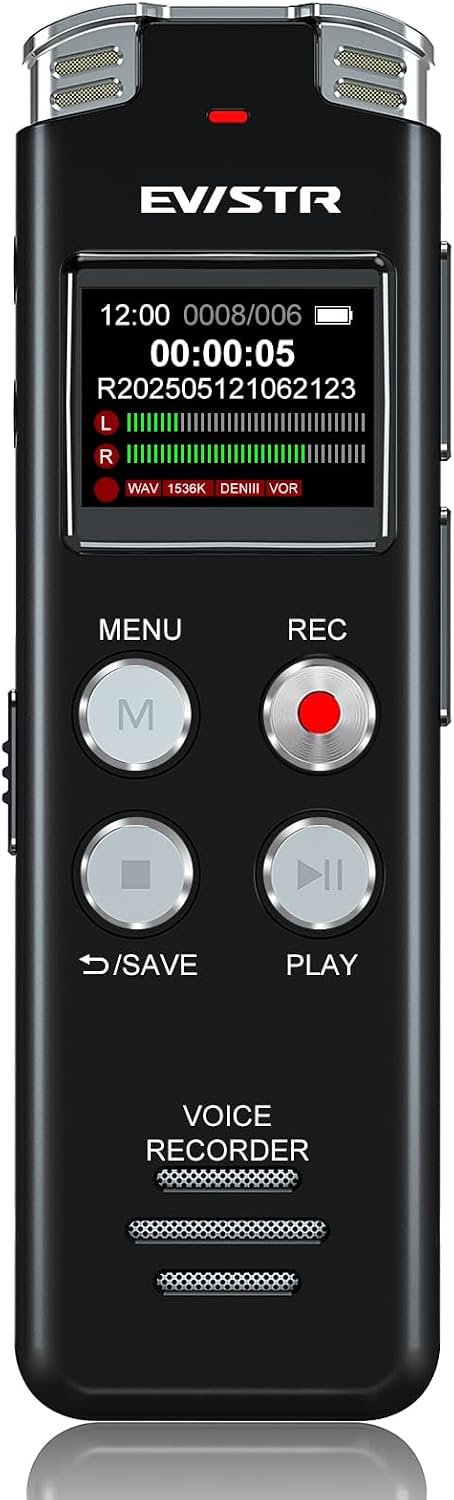 128GB Digital Voice Recorder Voice Activated Recorder with Playback – Upgraded Tape Recorder for Lectures, Meetings, Interviews, Audio Recorder USB Charge, MP3