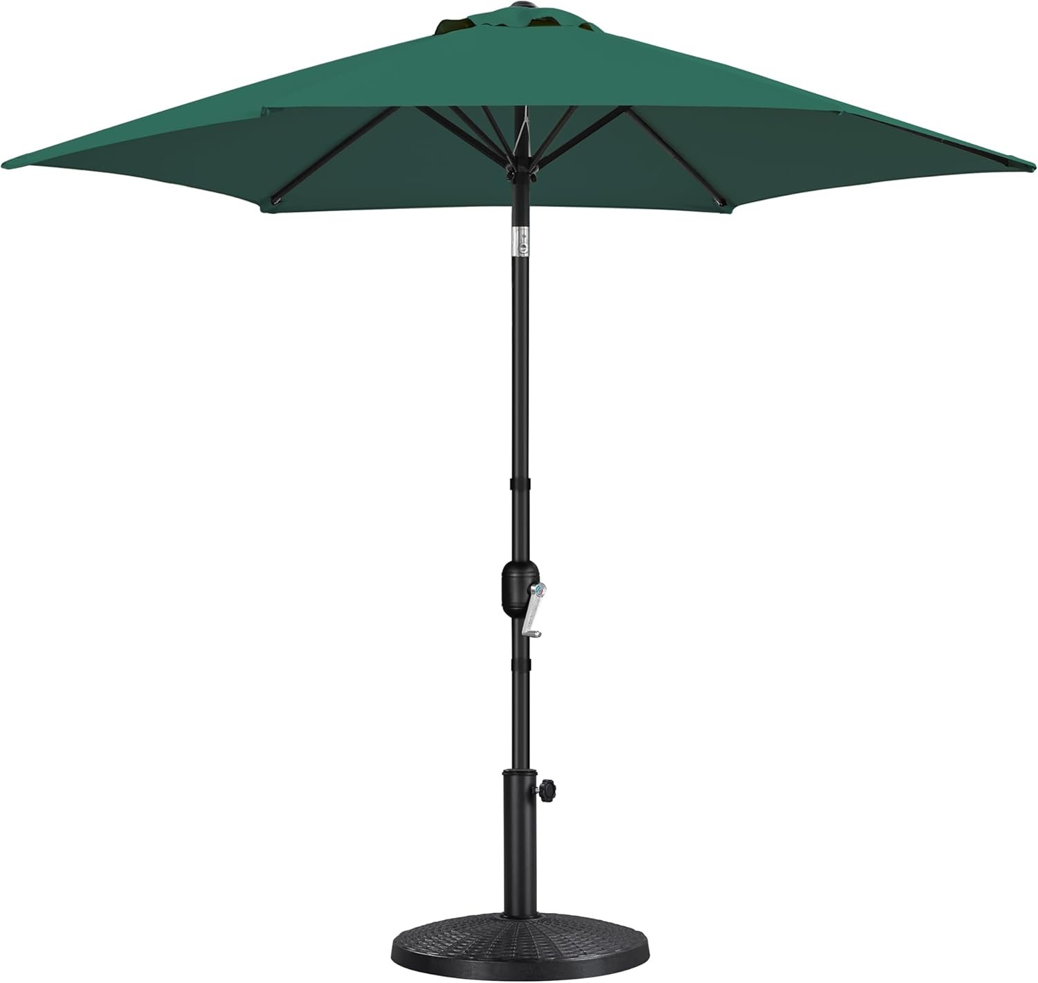 Yaheetech 9FT Patio Umbrella with 22lb Umbrella Base Included, Outdoor Market Umbrella with Push Button Tilt, Crank and Sturdy Ribs, Outdoor Yard Sun Shade w/Stand Heavy Duty Dark Green