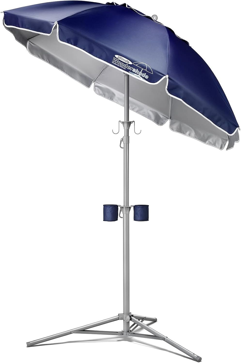 Wondershade Ultimate Portable Sun Shade Umbrella – Lightweight Adjustable Outdoor Patio & Beach Umbrella with Tripod Base (Navy)