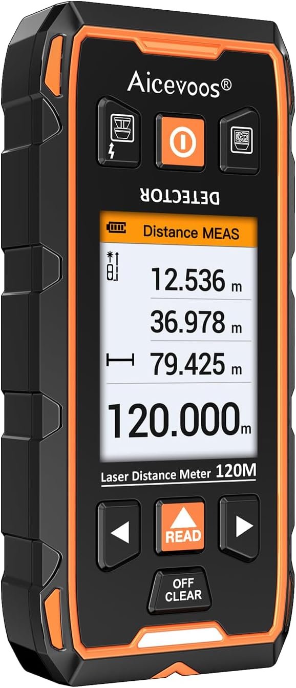 Stud Finder Wall Scanner – Stud Finder Tool w/Intelligent Microprocessor Chip, Stud Detector Beam Finders and Laser Measure for the Center and Edge of Wood AC Wire Metal Studs Joist Pipe