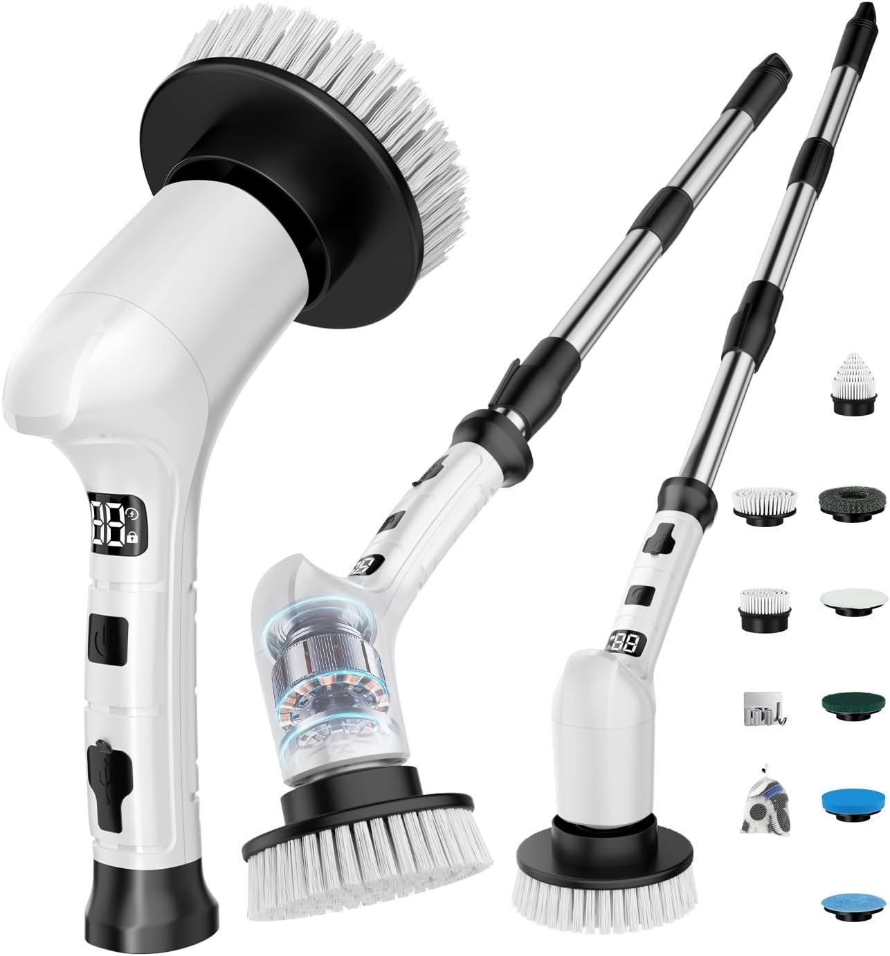 Electric Spin Scrubber for Cleaning Bathroom,Cordless Power Shower Scrubber – Electric Cleaning Brush for Tile Tub Bathtub Kitchen Wall Cleaning