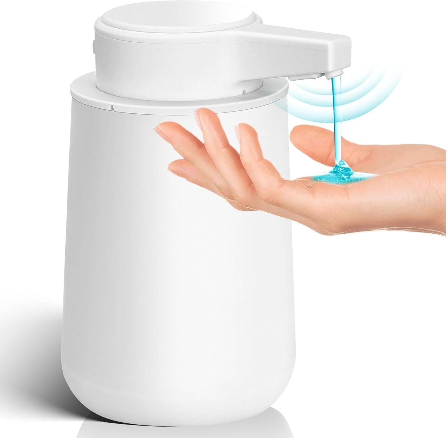 Automatic Soap Dispenser Liquid Touchless: 9oz Plastic White 3-Level Adjustable Modern Rechargeable Electric Smart Auto Soap Dispenser – Bathroom Kitchen Hand Dish Lotion
