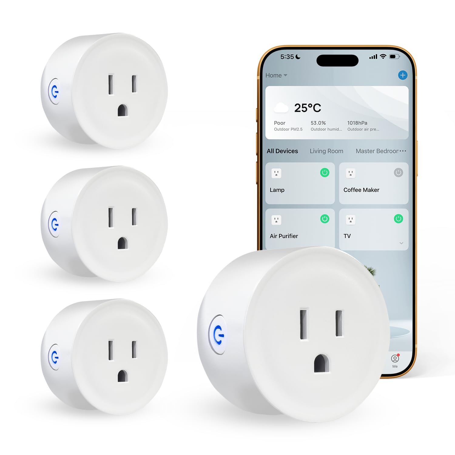 Osprey Smart Plug, Wi-Fi Outlet Socket Compatible with Alexa and Google Home, Automate APP, Timer Function, Voltage Measurement Function, No Hub Required, 16A (4 pcs)