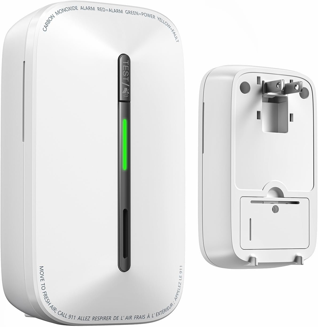 SITERWELL Plug in Carbon Monoxide Detector 10 Year Battery, CO Alarm Detectors with Electrochemical Sensor and Sound Warning, AC Powered Portable Carbon Monoxide Detector for Home Office Travel,1-Pack