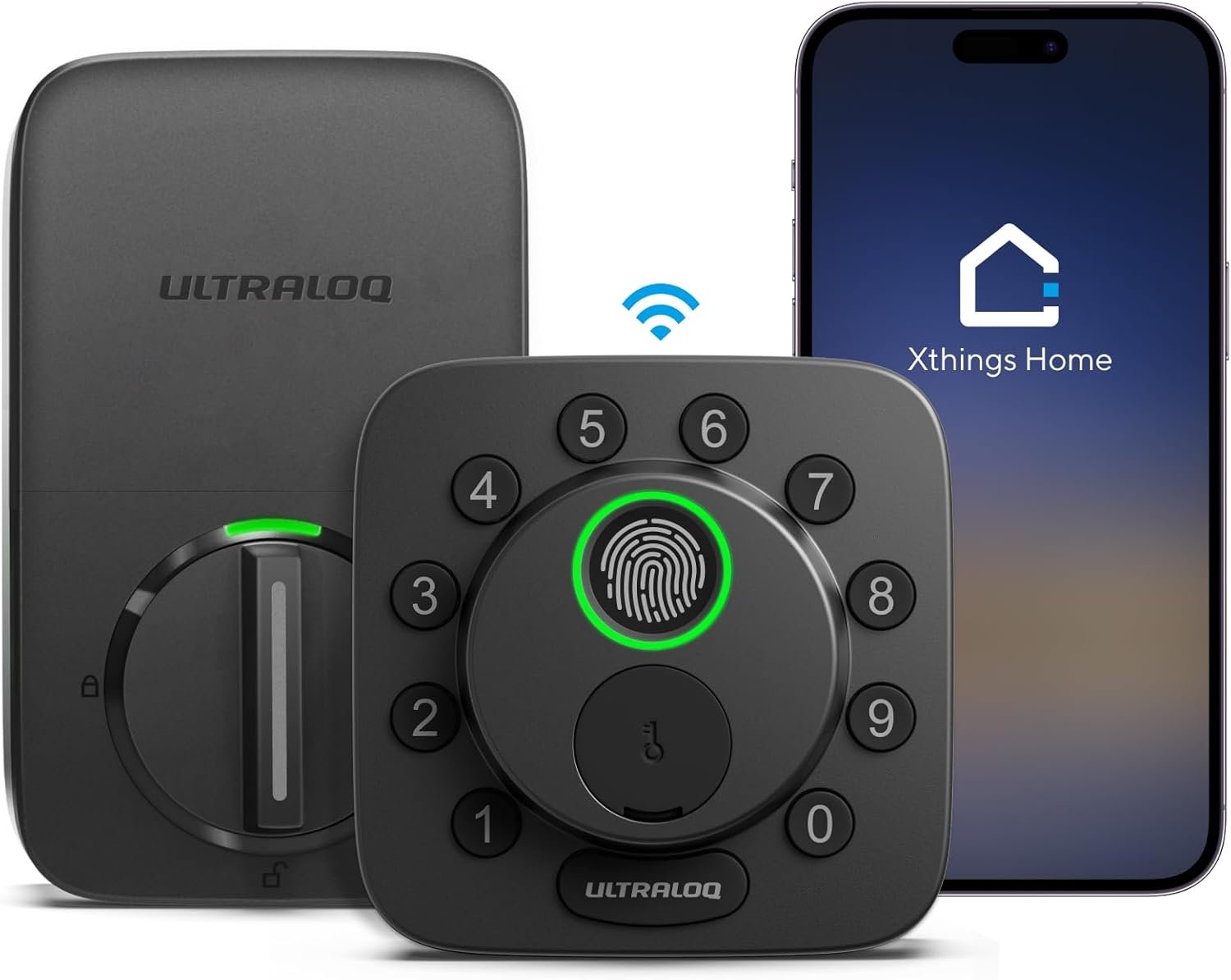 ULTRALOQ Bolt SE Smart Lock, Built-in Wi-Fi, Matter Over Thread, Works with Apple Home, Alexa, Google, 7-in-1 Keyless Entry Deadbolt with Fingerprint ID, App, Keypad, Remote Control, 18 Months Battery