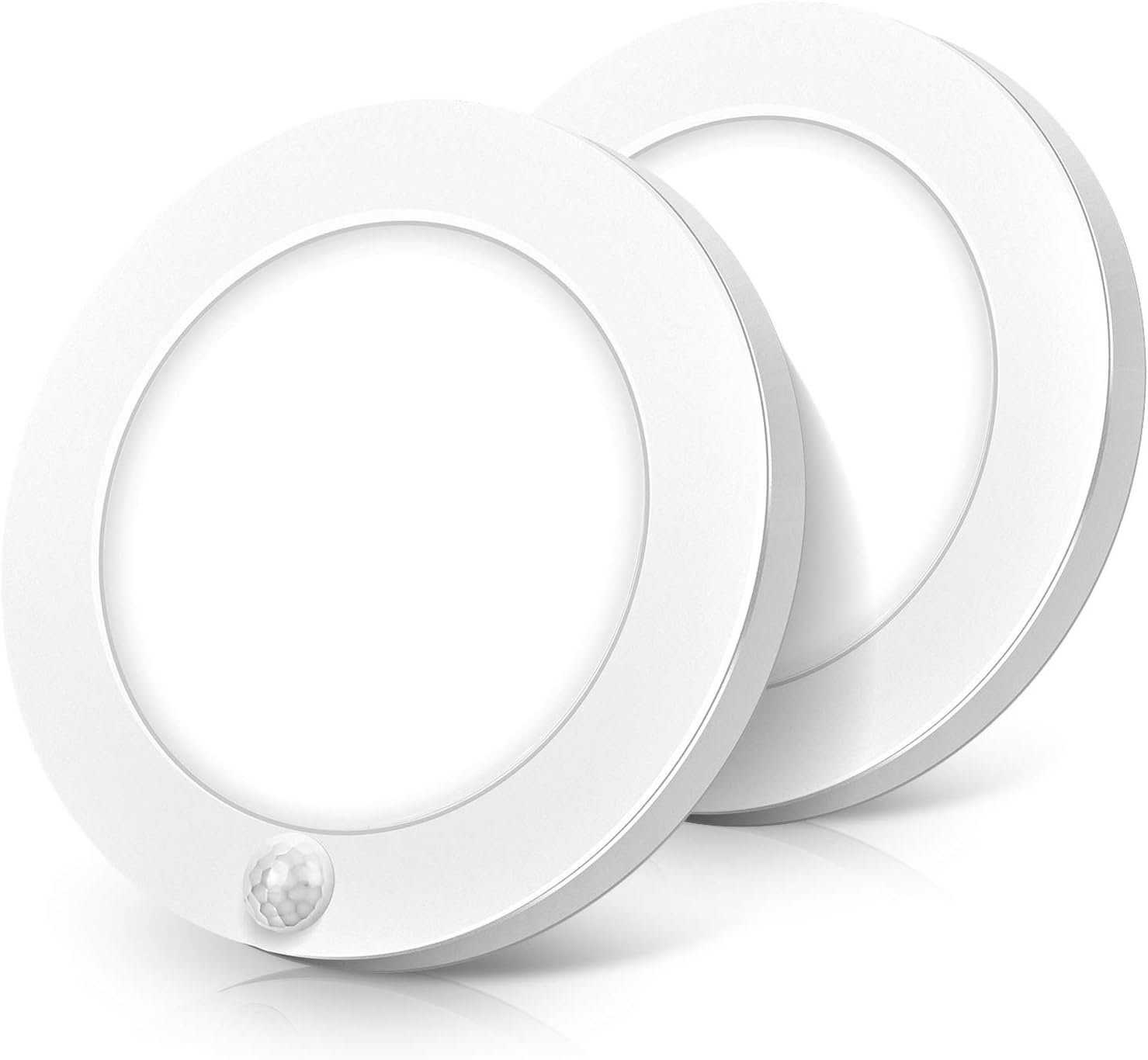 Motion Sensor LED Ceiling Light, 15W(100W Equivalent) & 1200LM, 3 Colors in 1(3000K/4000K/5000K), 7.5inch Flush Mount Lighting Fixture for Doorway, Stairway, Corridor, Pack of 2, Non-Dimmable, White