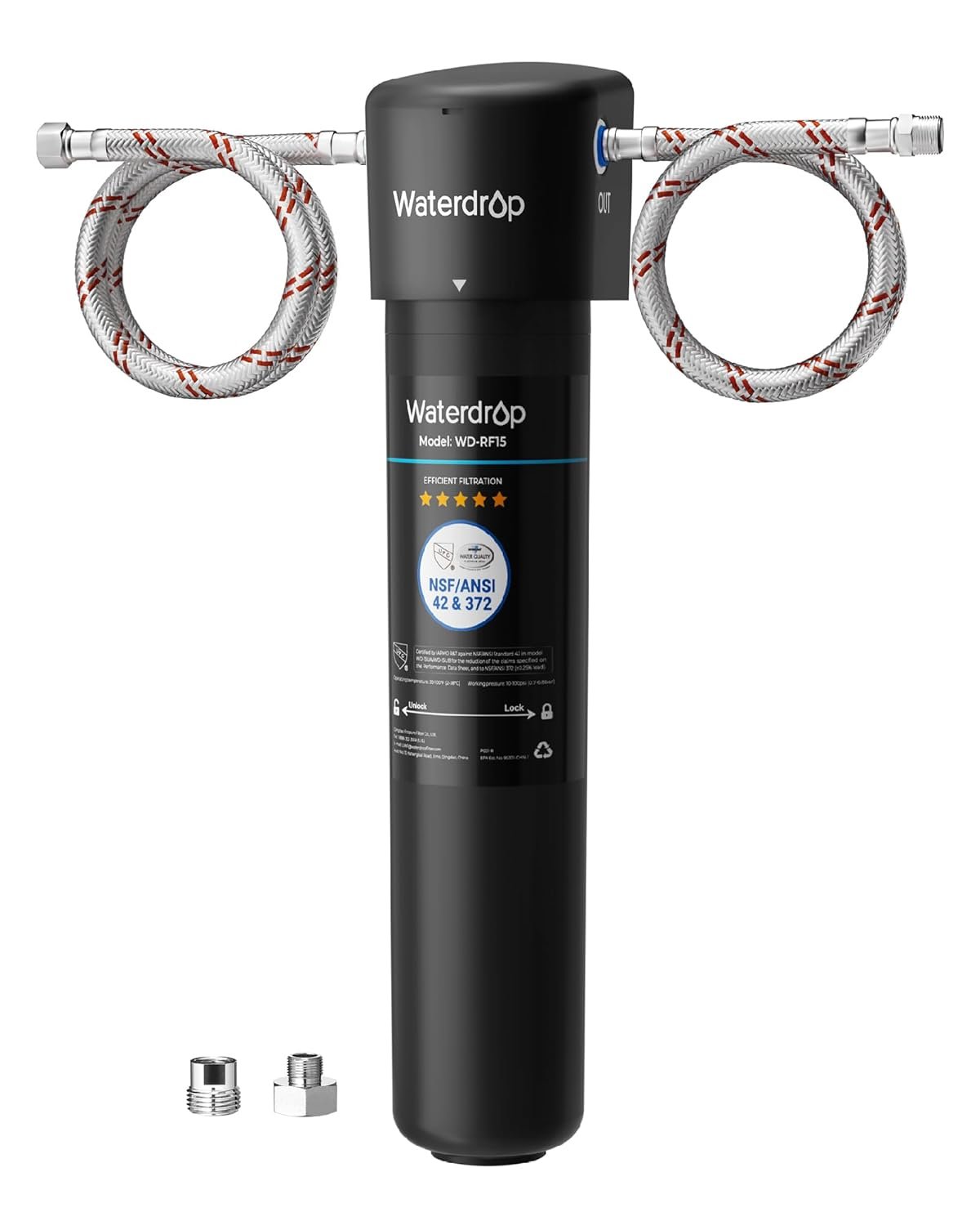 Waterdrop 15UA Under Sink Water Filter System, Reduces Lead, Chlorine, Bad Taste & Odor, Under Counter Water Filter Connects Directly to Your Faucet, NSF/ANSI 42 Certified, 19000 Gallons, 2 Years