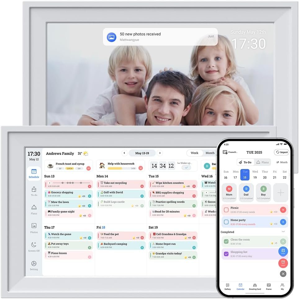 10.1″ Digital Calendar with IPS Touch Screen – Smart Electronic Calendar & Planner, Sync & Custom Alerts, Ideal Home Office Management Tool