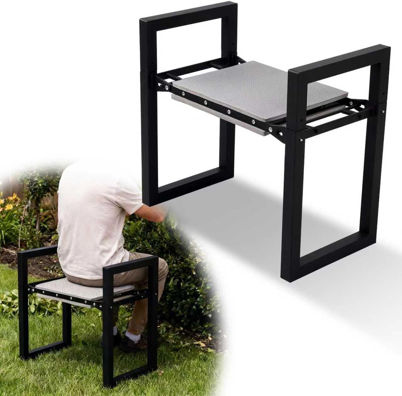 LLARGUEST Garden Kneeler and Seat,Heavy Duty Foldable Kneeling Chair with Handle,Comfortable Wide 12″ Garden Kneeling Pad, Gardening Gifts for Seniors Outdoor Planting, Camping, Fishing